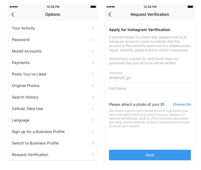 Now you can verify your account with blue badge on Instagram