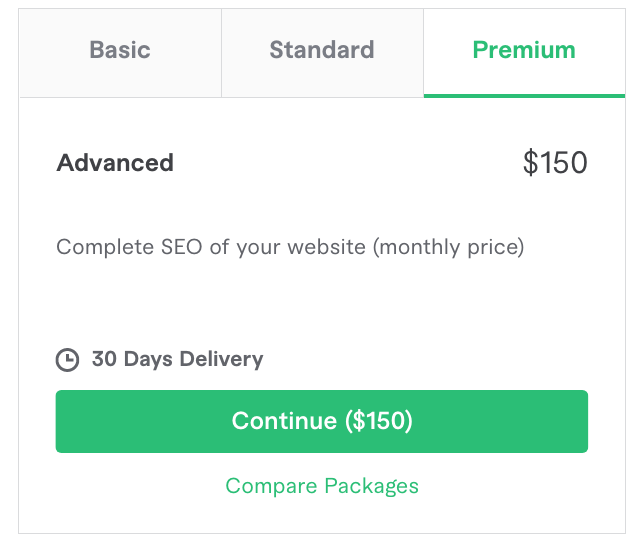 fiverr 3 packages