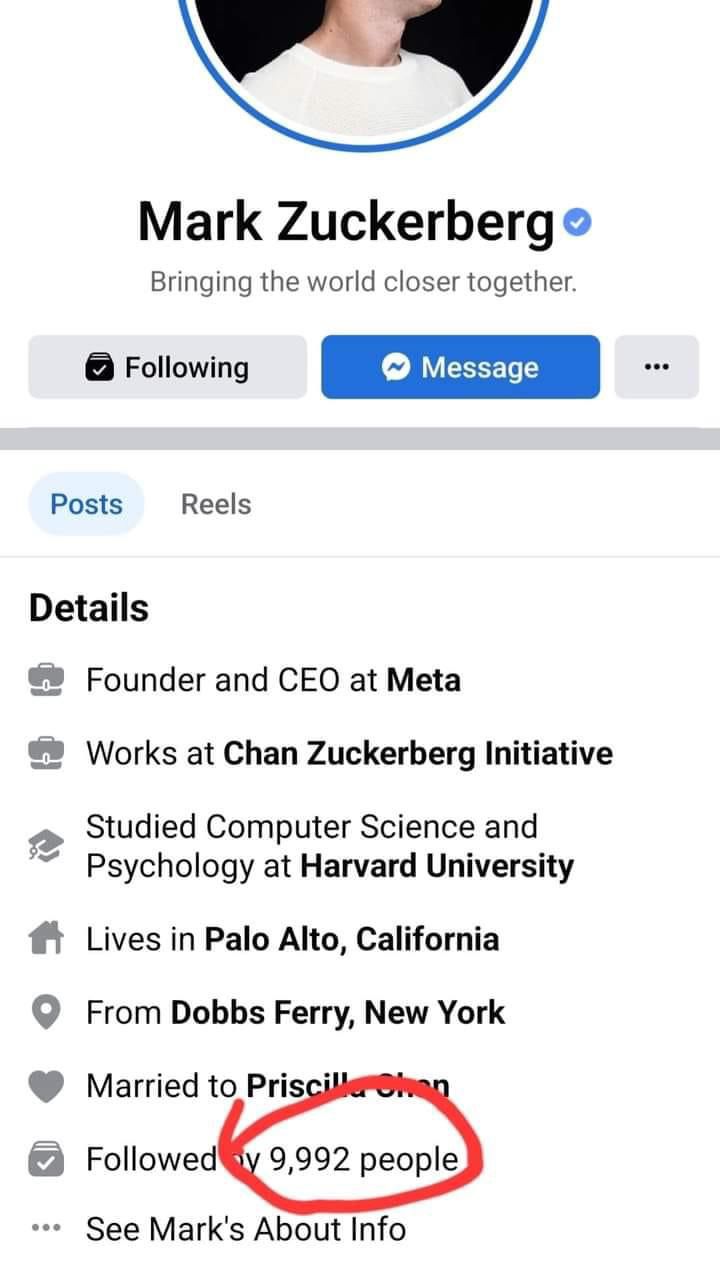 Mark Zuckerberg Facebook Profile