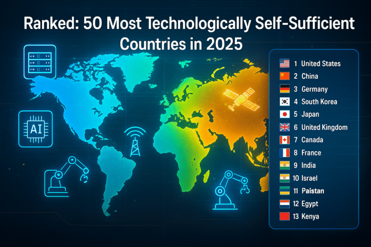 Ranked 50 Most Technologically Self-Sufficient Countries in 2025