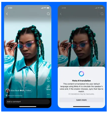 AI-powered audio translations for videos and Reels