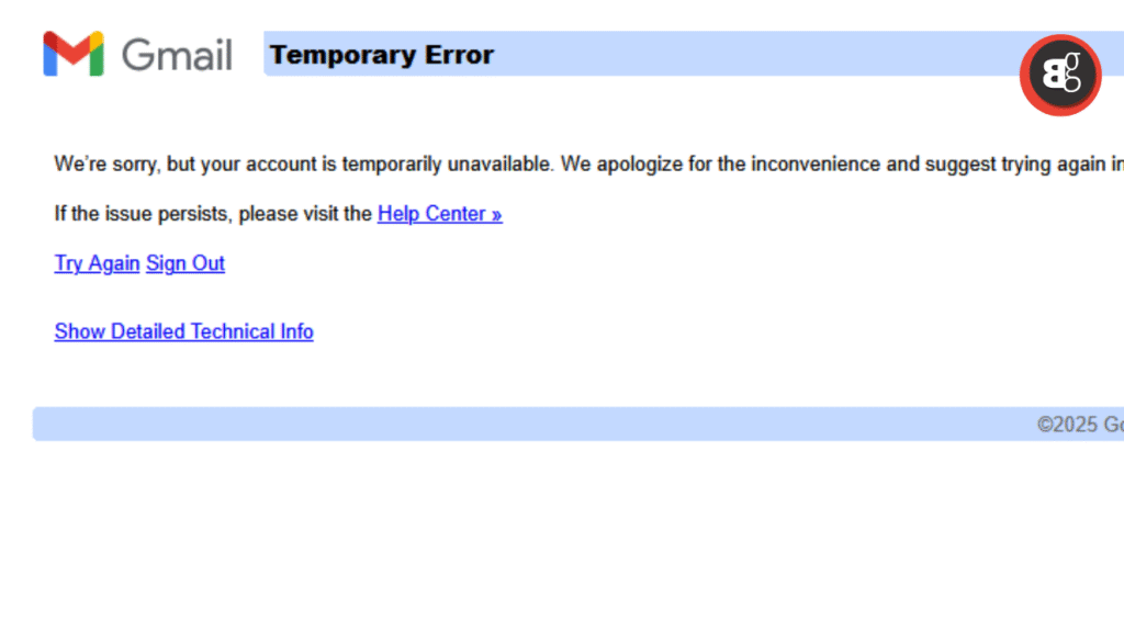 Gmail Error