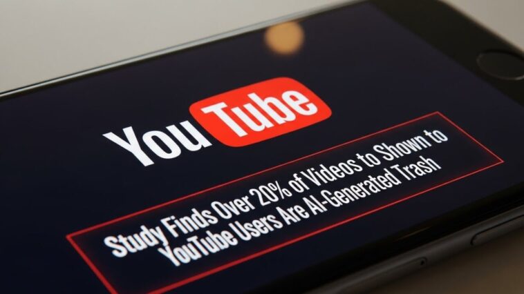 Study Finds Over 20% of Videos Shown to New YouTube Users Are AI-Generated Trash