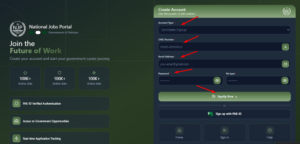 National job portal sign up